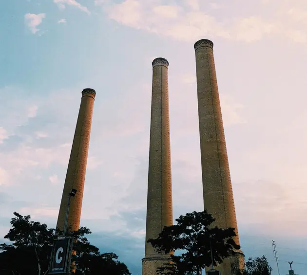 Coal plant towers