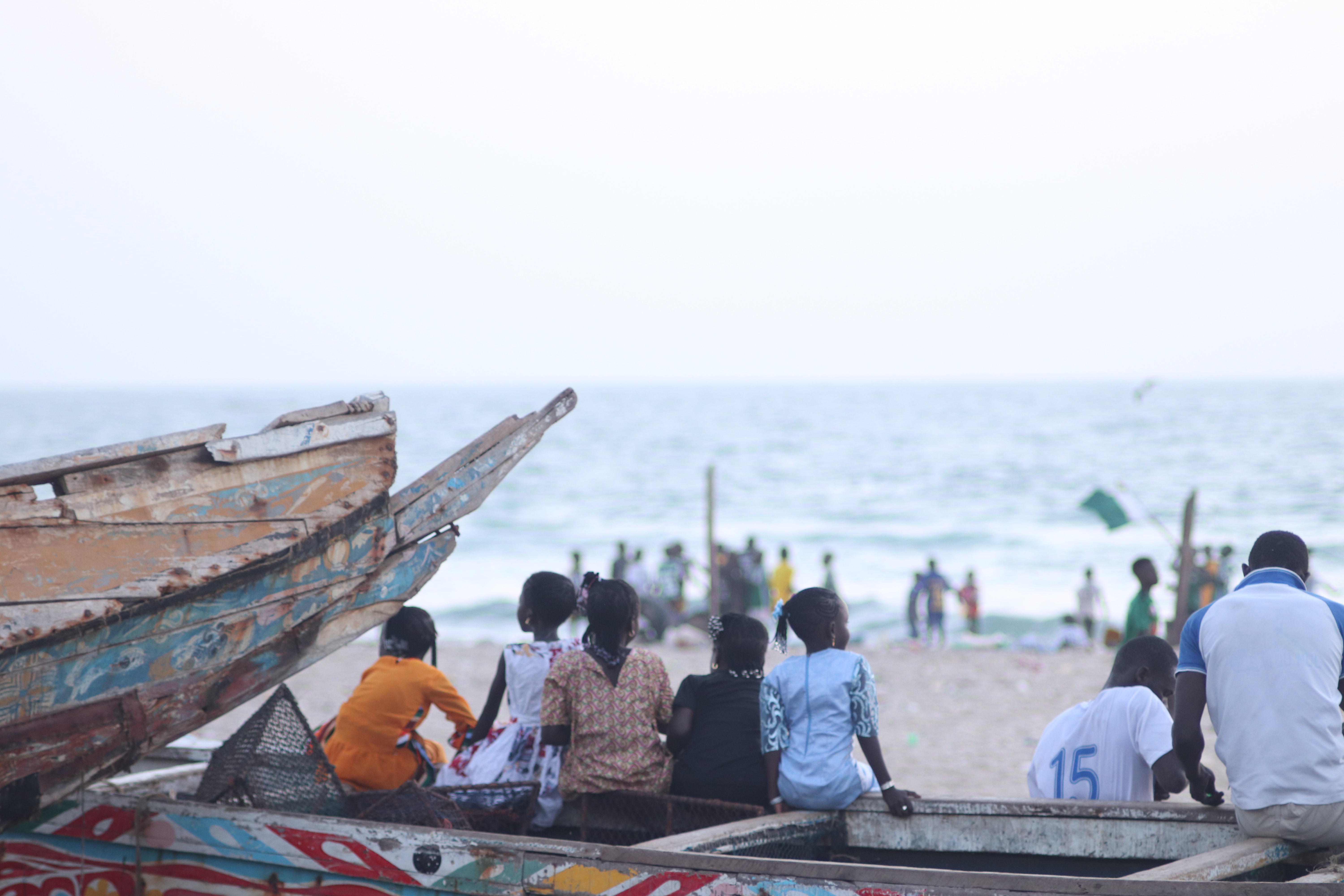 Children at the beach of Guet N'Dar, Saint-Louis, Senegal