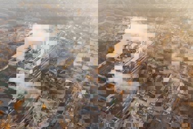 Industrial emissions from a plant